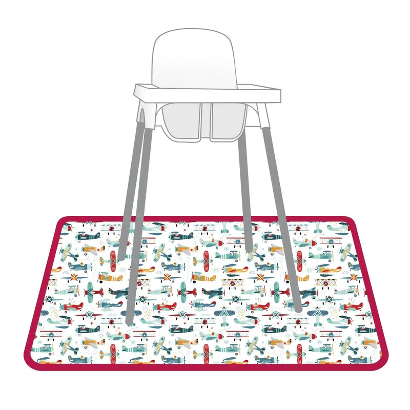 Retro Airplanes Splash Mat - A Waterproof Catch-All for Highchair Spills and More! - BIG FRENCHIES
