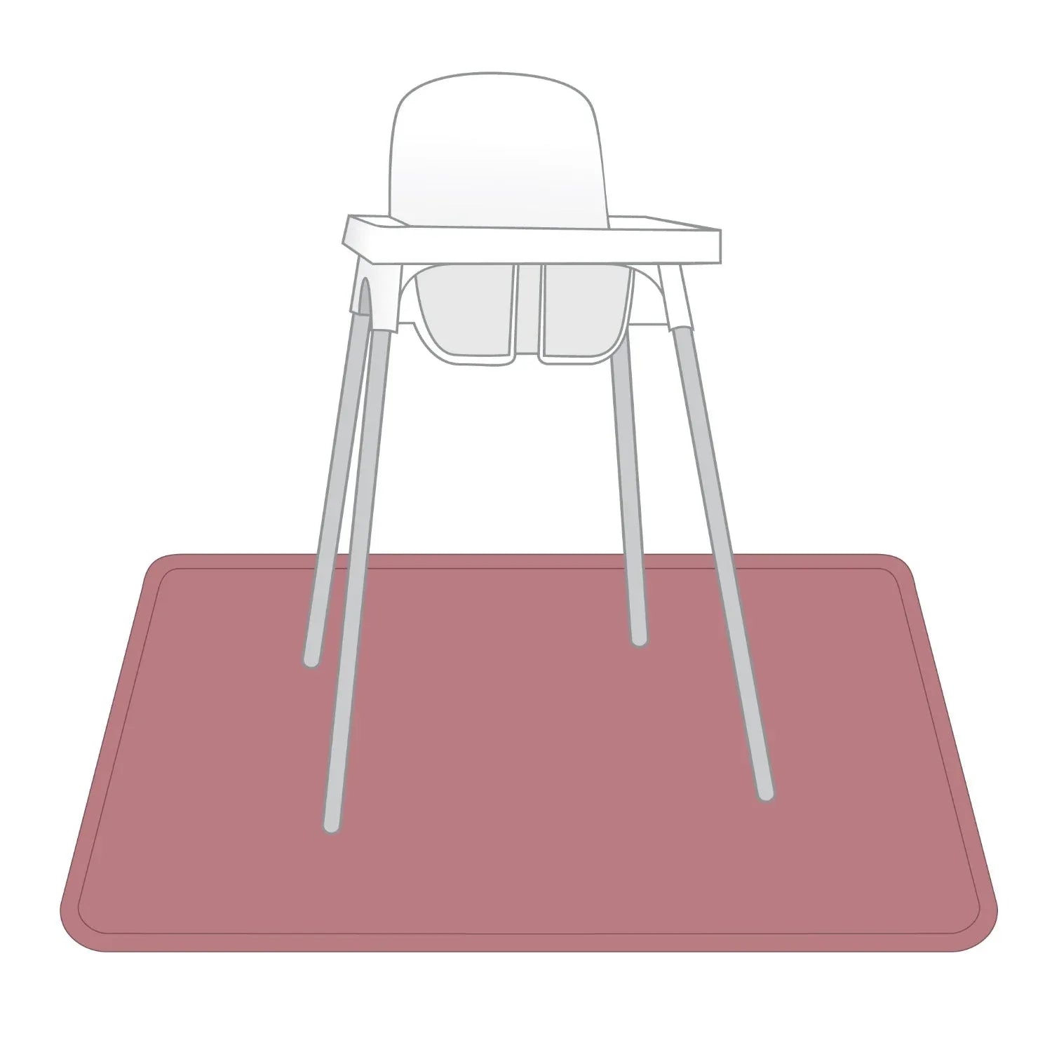 Solid Blush Minimalist Splash Mat - A Waterproof Catch-All for Highchair Spills and More! - BIG FRENCHIES