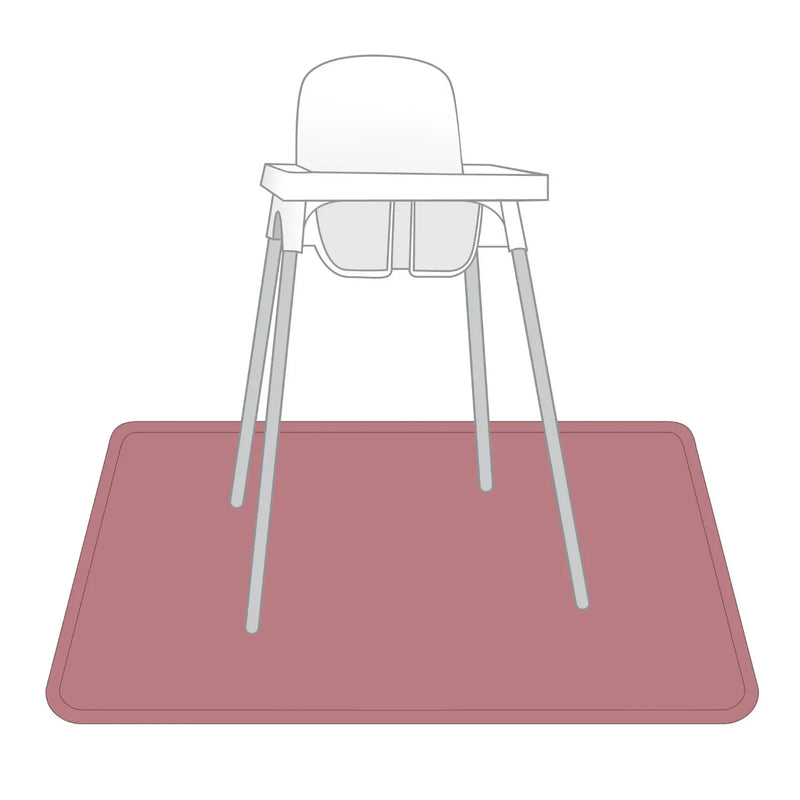Solid Blush Minimalist Splash Mat - A Waterproof Catch-All for Highchair Spills and More! - BIG FRENCHIES