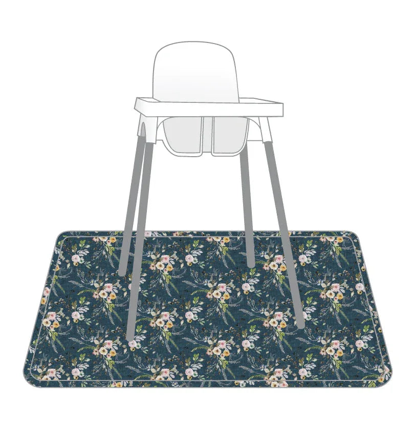 Boho Floral Splash Mat - A Waterproof Catch-All for Highchair Spills and More! - BIG FRENCHIES