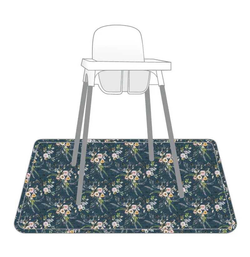 Boho Floral Splash Mat - A Waterproof Catch-All for Highchair Spills and More! - BIG FRENCHIES