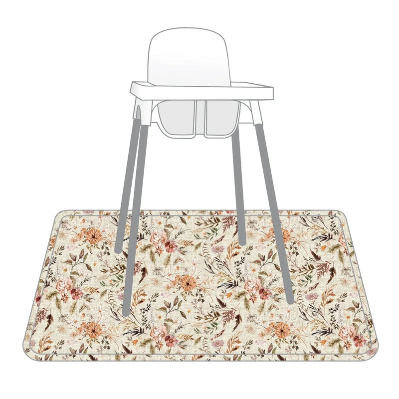Delilah Floral Splash Mat - A Waterproof Catch-All for Highchair Spills and More! - BIG FRENCHIES