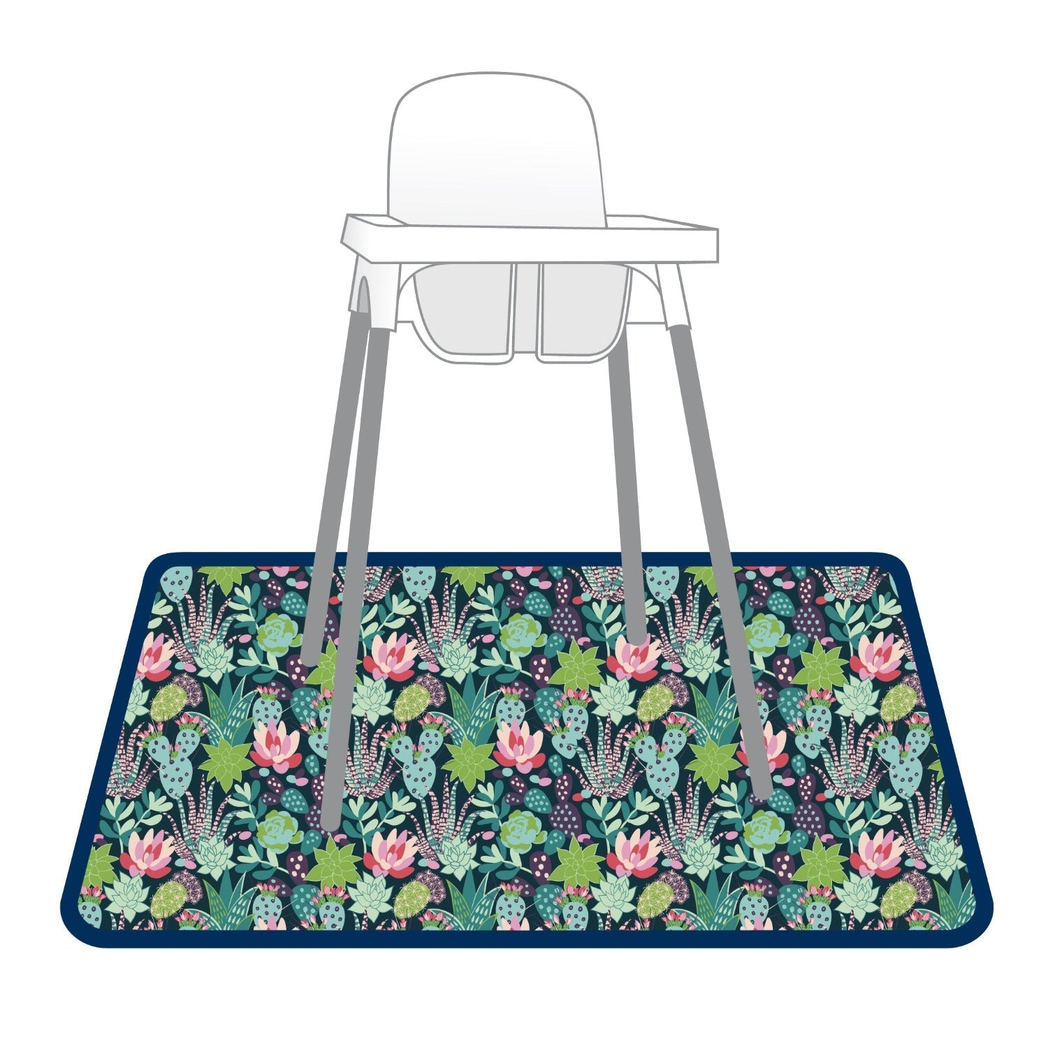 Desert Floral Splash Mat - A Waterproof Catch-All for Highchair Spills and More!