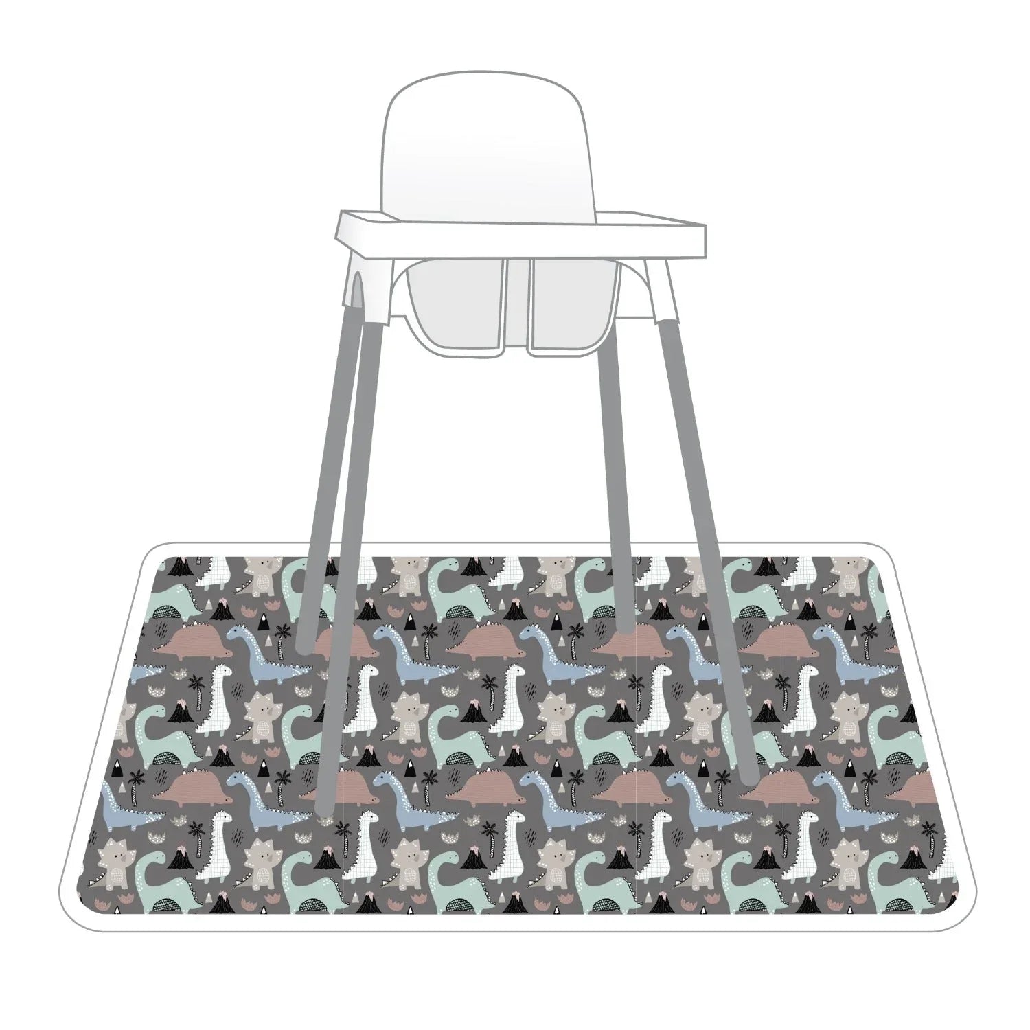 Dinosaur Drawing Splash Mat - A Waterproof Catch-All for Highchair Spills and More! - BIG FRENCHIES