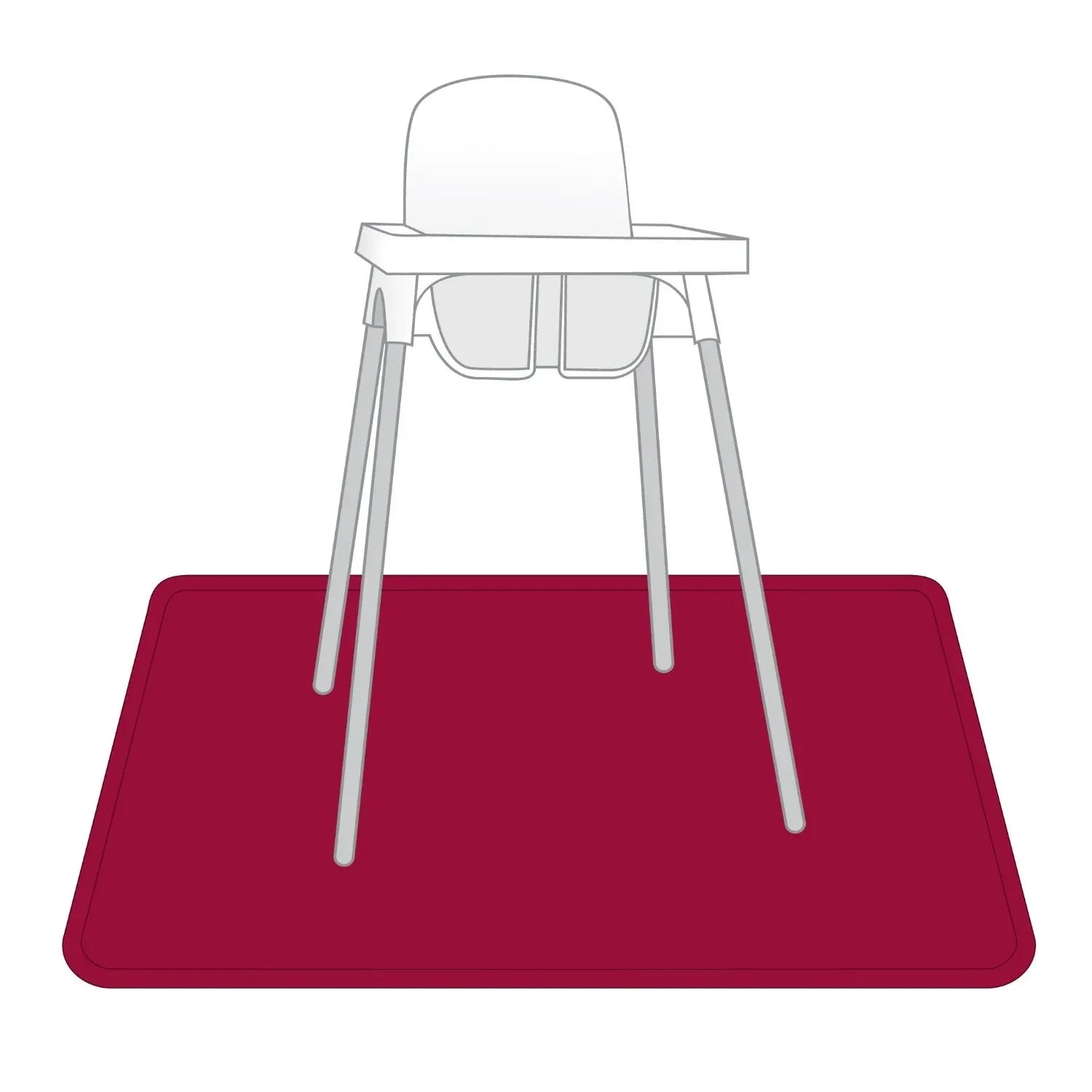 Solid Cranberry Minimalist Splash Mat - A Waterproof Catch-All for Highchair Spills and More! - BIG FRENCHIES