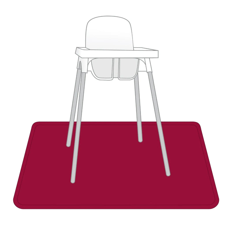 Solid Cranberry Minimalist Splash Mat - A Waterproof Catch-All for Highchair Spills and More! - BIG FRENCHIES