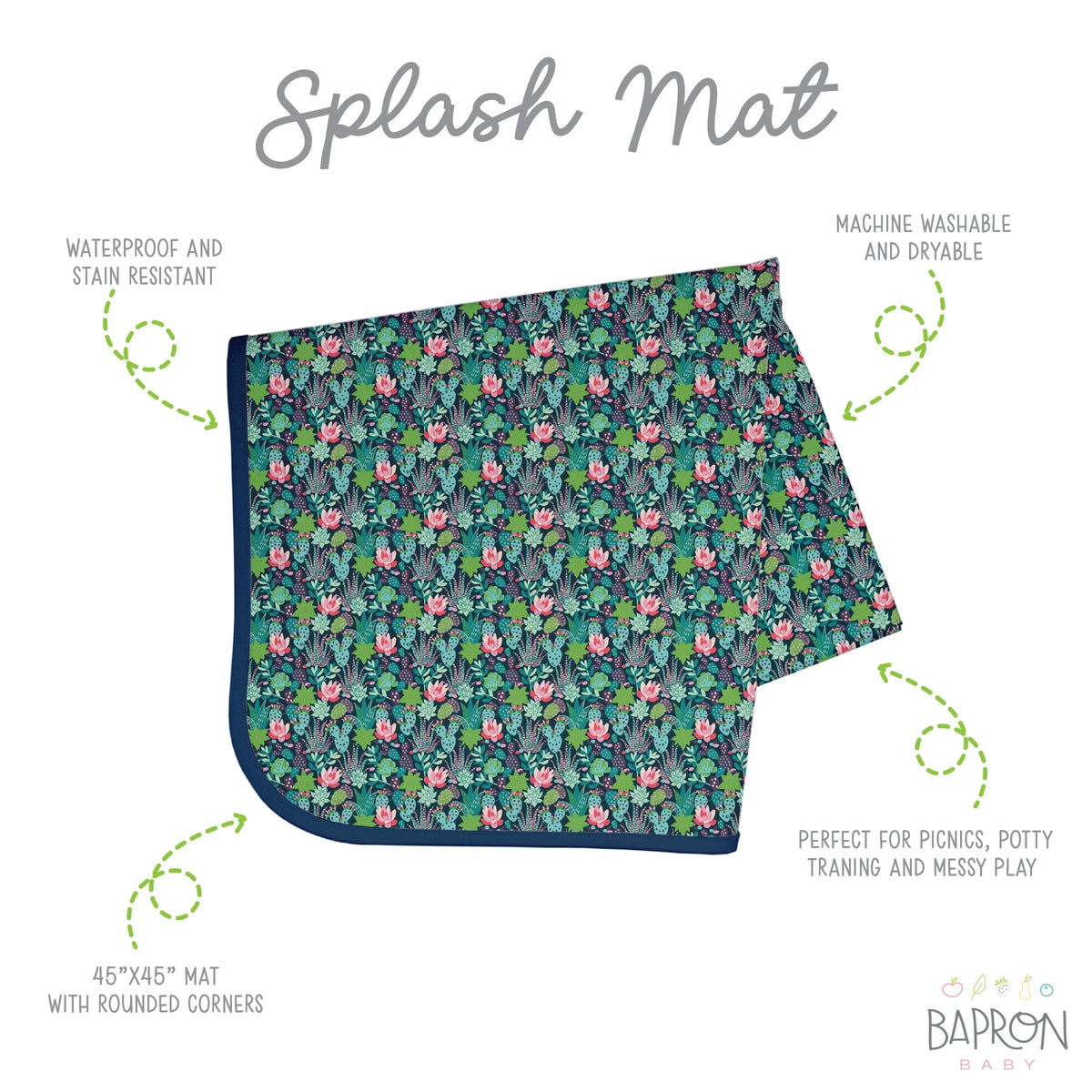 Desert Floral Splash Mat - A Waterproof Catch-All for Highchair Spills and More! - BIG FRENCHIES