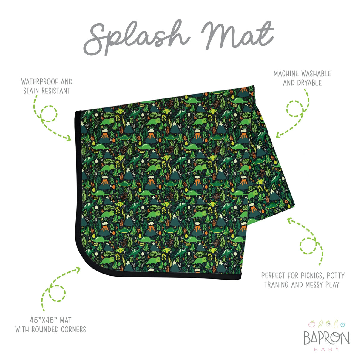Dino Days Splash Mat - A Waterproof Catch-All for Highchair Spills and More! SALE - BIG FRENCHIES