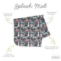 Dinosaur Drawing Splash Mat - A Waterproof Catch-All for Highchair Spills and More! - BIG FRENCHIES