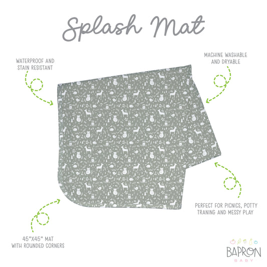 Forest Friends Splash Mat - A Waterproof Catch-All for Highchair Spills and More!