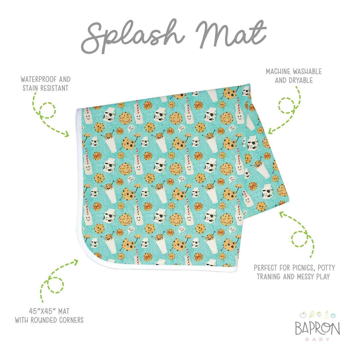 Cookies & Milk Splash Mat - A Waterproof Catch-All for Highchair Spills and More! - BIG FRENCHIES