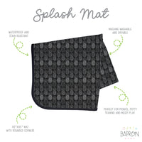 Pineapple Monochrome Splash Mat - A Waterproof Catch-All for Highchair Spills and More!