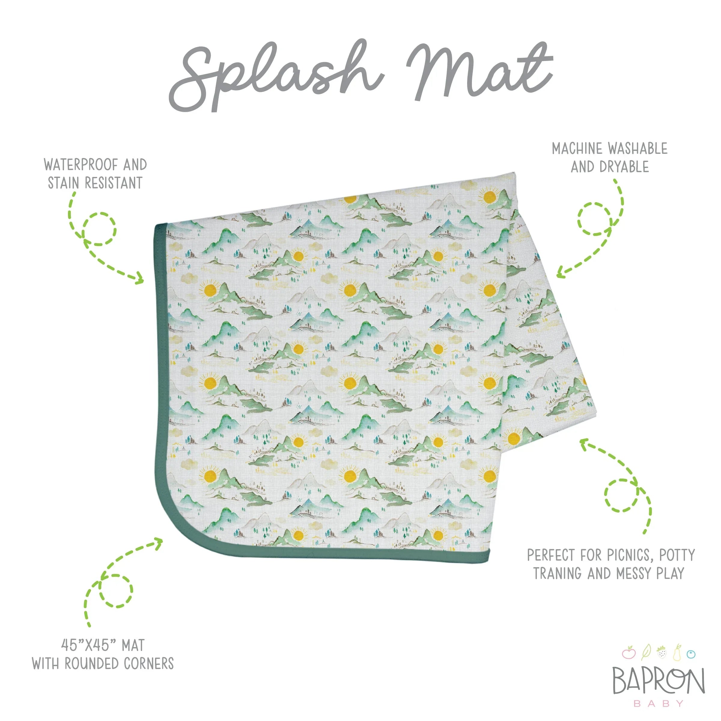 Mountain Mist Splash Mat - A Waterproof Catch-All for Highchair Spills and More! - BIG FRENCHIES