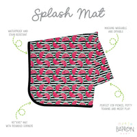 Summer Stripes - Watermelon - Splash Mat - A Waterproof Catch-All for Highchair Spills and More! - BIG FRENCHIES