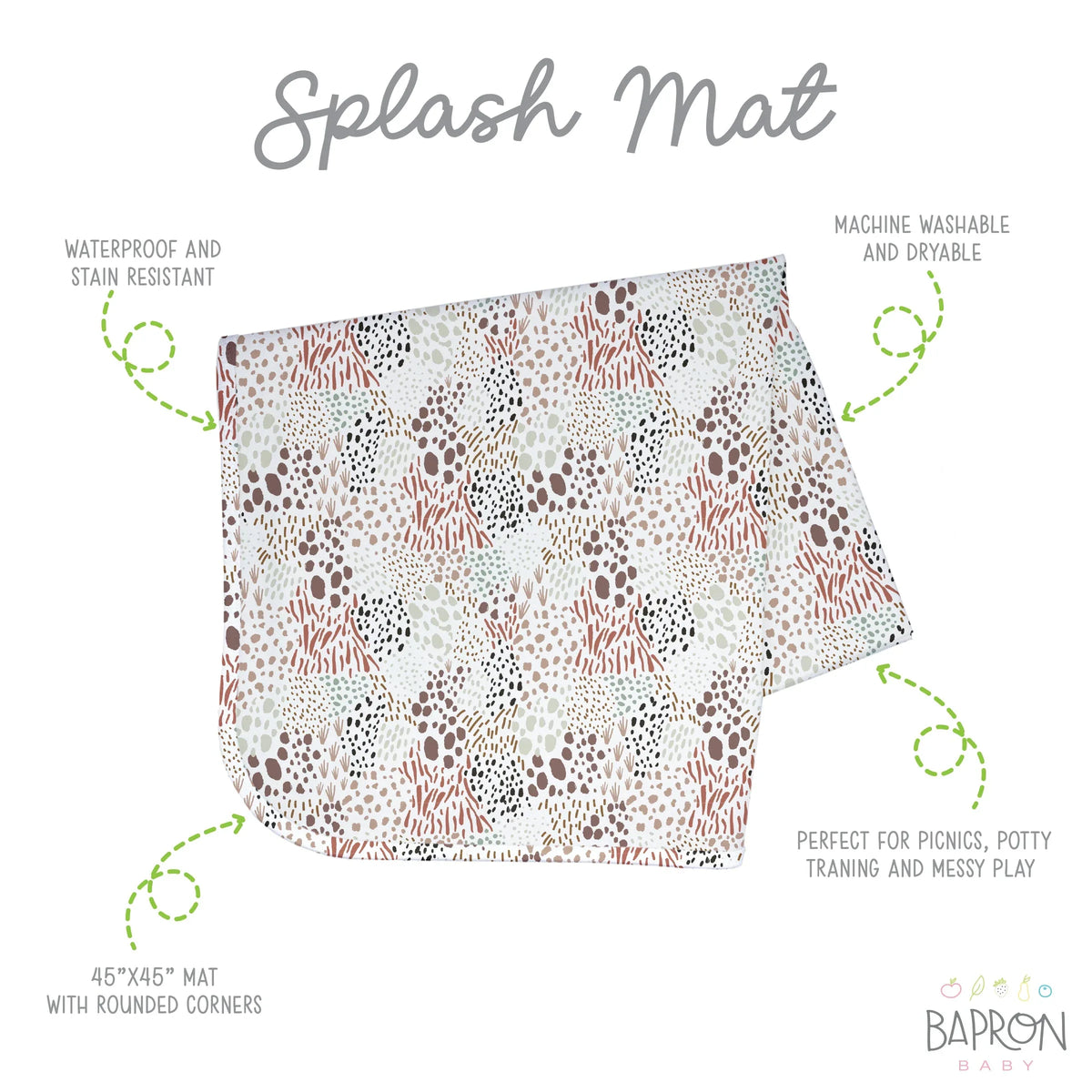 Wild Splash Mat - A Waterproof Catch-All for Highchair Spills and More! - BIG FRENCHIES