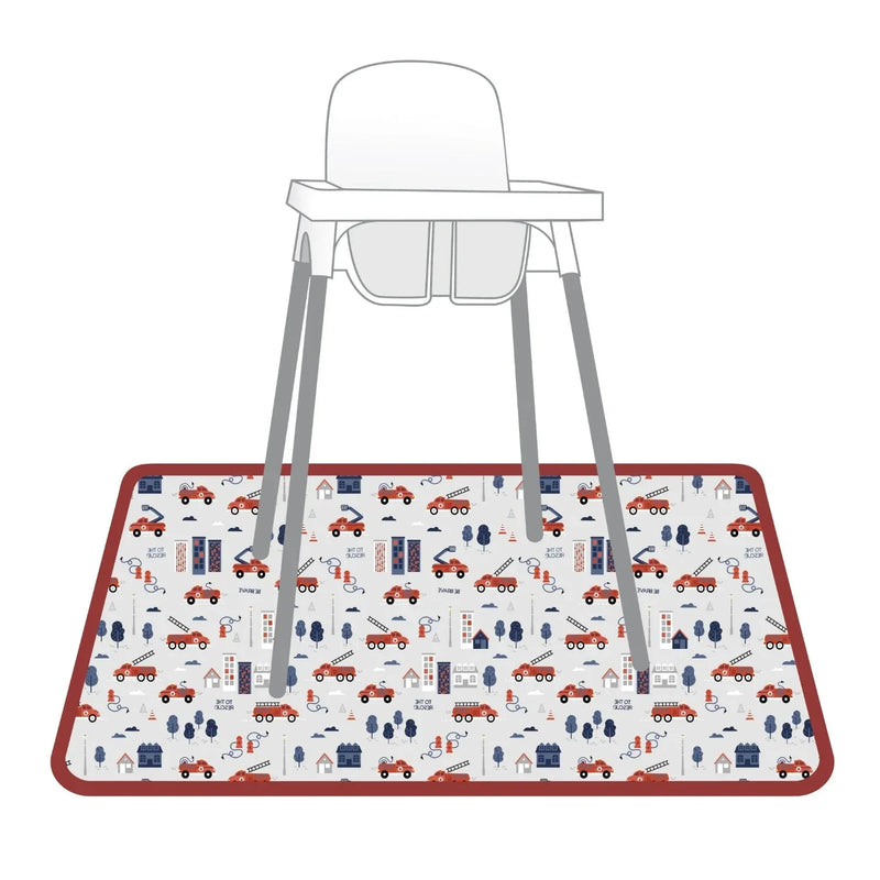 Be Brave - Firefighter Splash Mat - A Waterproof Catch-All for Highchair Spills and More! - BIG FRENCHIES