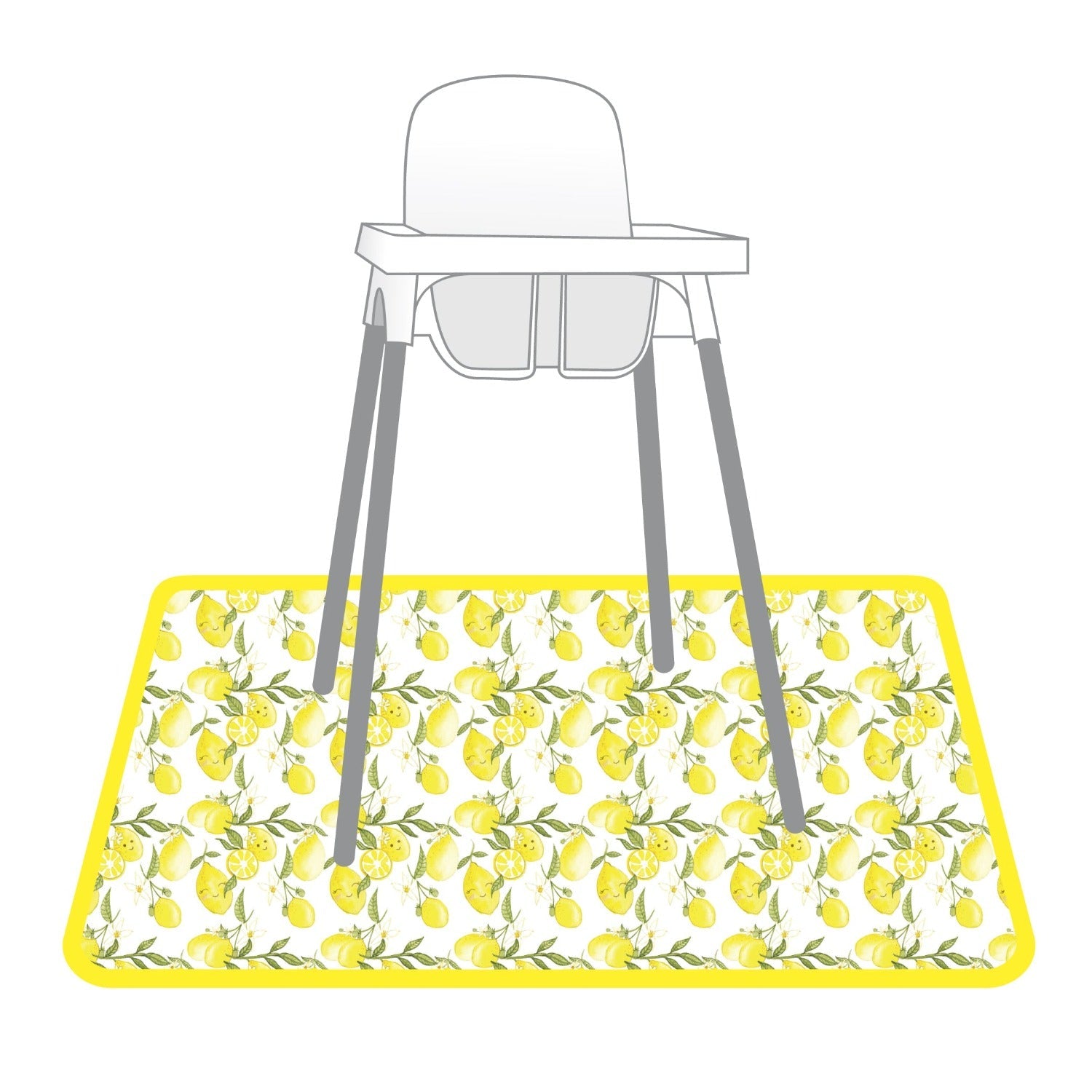 Fresh Lemon Splash Mat - A Waterproof Catch-All for Highchair Spills and More!