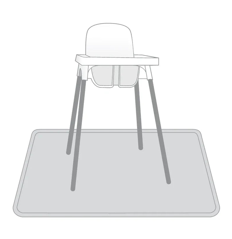Solid Light Gray Minimalist Splash Mat - A Waterproof Catch-All for Highchair Spills and More! - BIG FRENCHIES