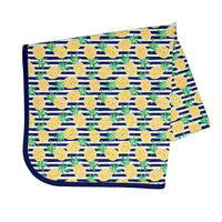 Summer Stripes - Pineapple - Splash Mat - A Waterproof Catch-All for Highchair Spills and More!