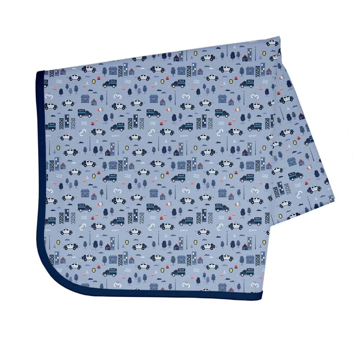 Be Brave - Police Patrol Splash Mat - A Waterproof Catch-All for Highchair Spills and More! - BIG FRENCHIES