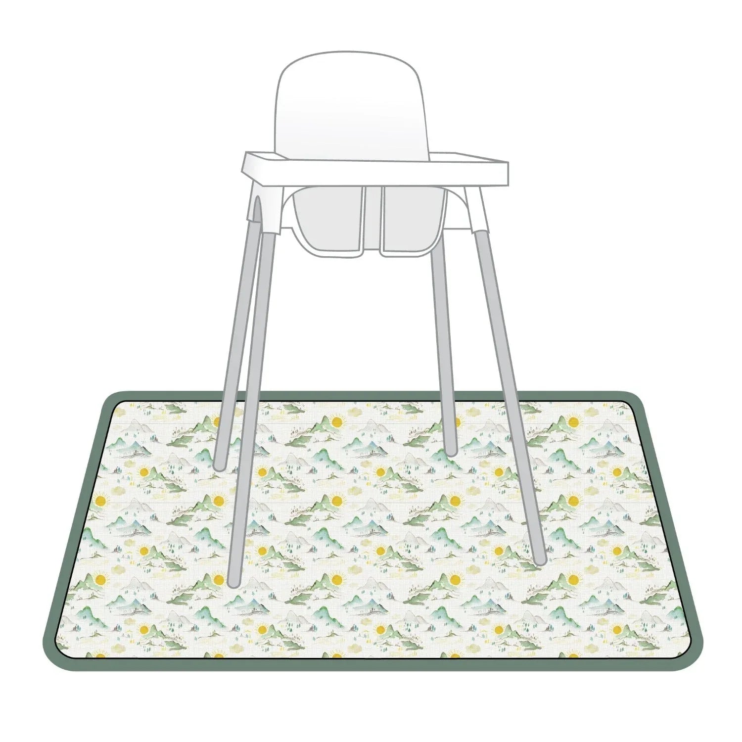 Mountain Mist Splash Mat - A Waterproof Catch-All for Highchair Spills and More! - BIG FRENCHIES