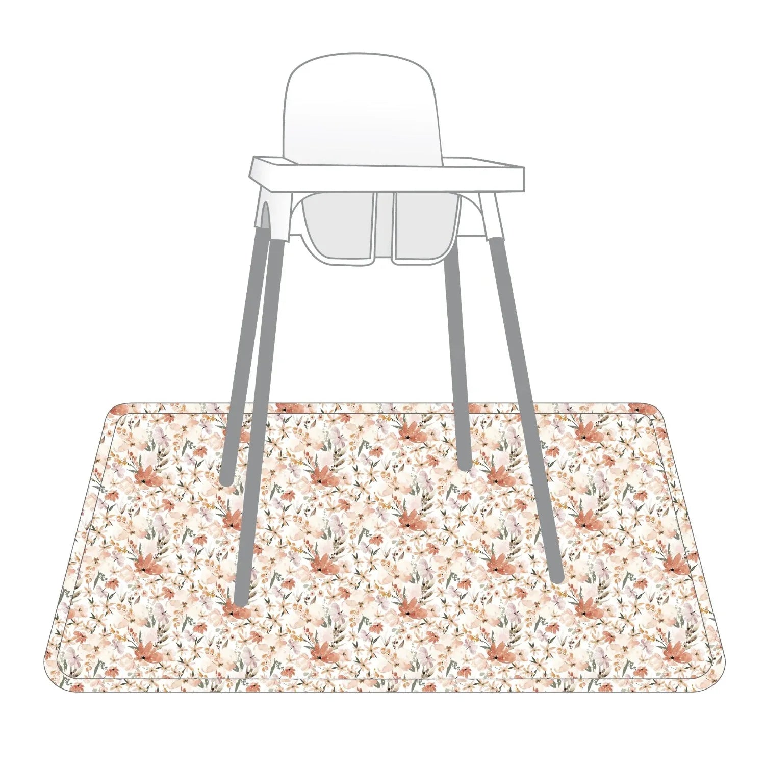 Peachy Dreams Splash Mat - A Waterproof Catch-All for Highchair Spills - BIG FRENCHIES