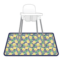 Summer Stripes - Pineapple - Splash Mat - A Waterproof Catch-All for Highchair Spills and More!