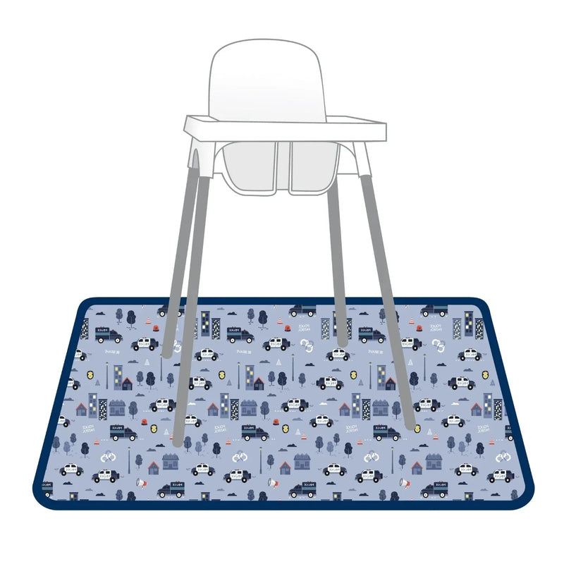 Be Brave - Police Patrol Splash Mat - A Waterproof Catch-All for Highchair Spills and More! - BIG FRENCHIES