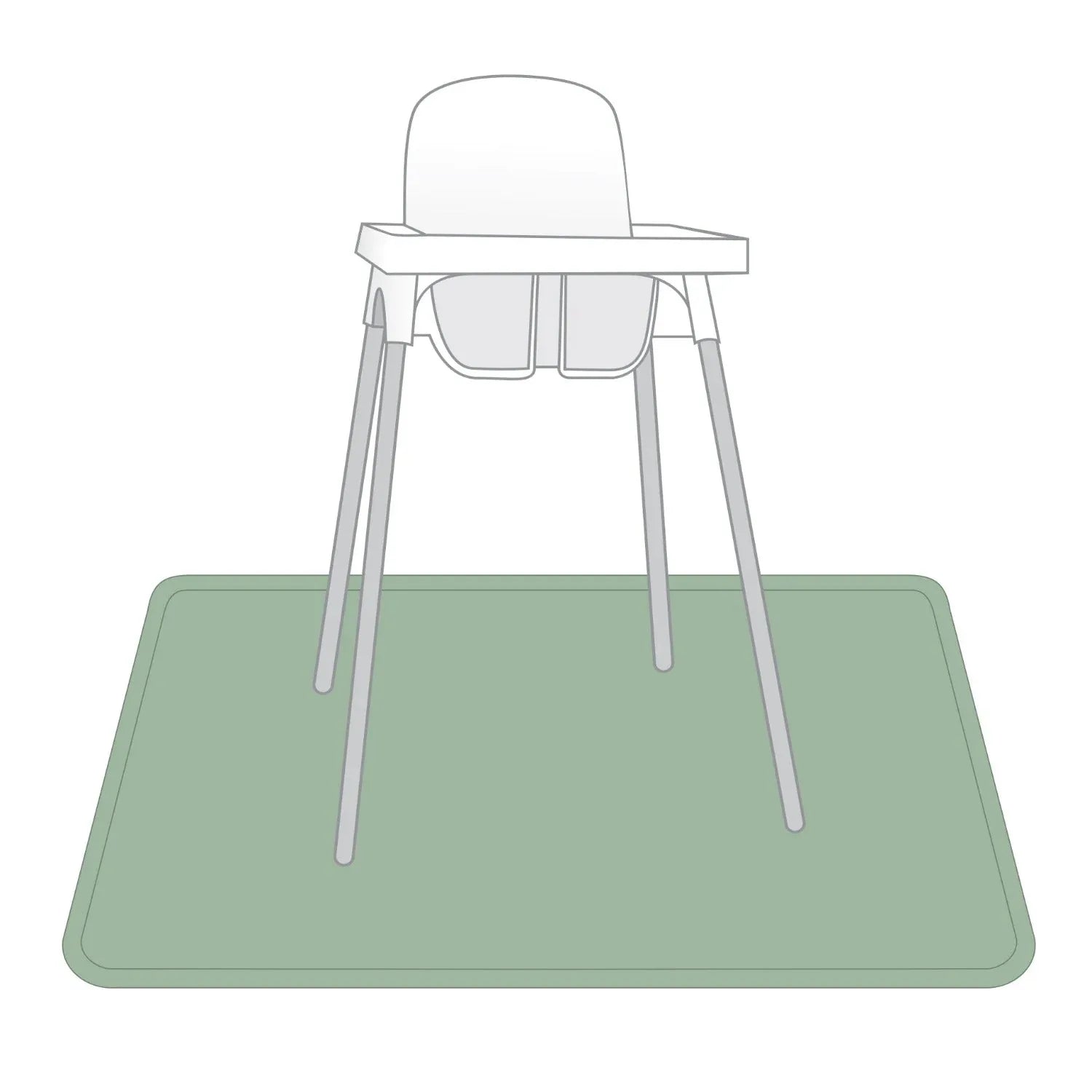 Solid Sage Minimalist Splash Mat - A Waterproof Catch-All for Highchair Spills and More! - BIG FRENCHIES