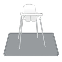 Solid Slate Minimalist Splash Mat - A Waterproof Catch-All for Highchair Spills and More! - BIG FRENCHIES