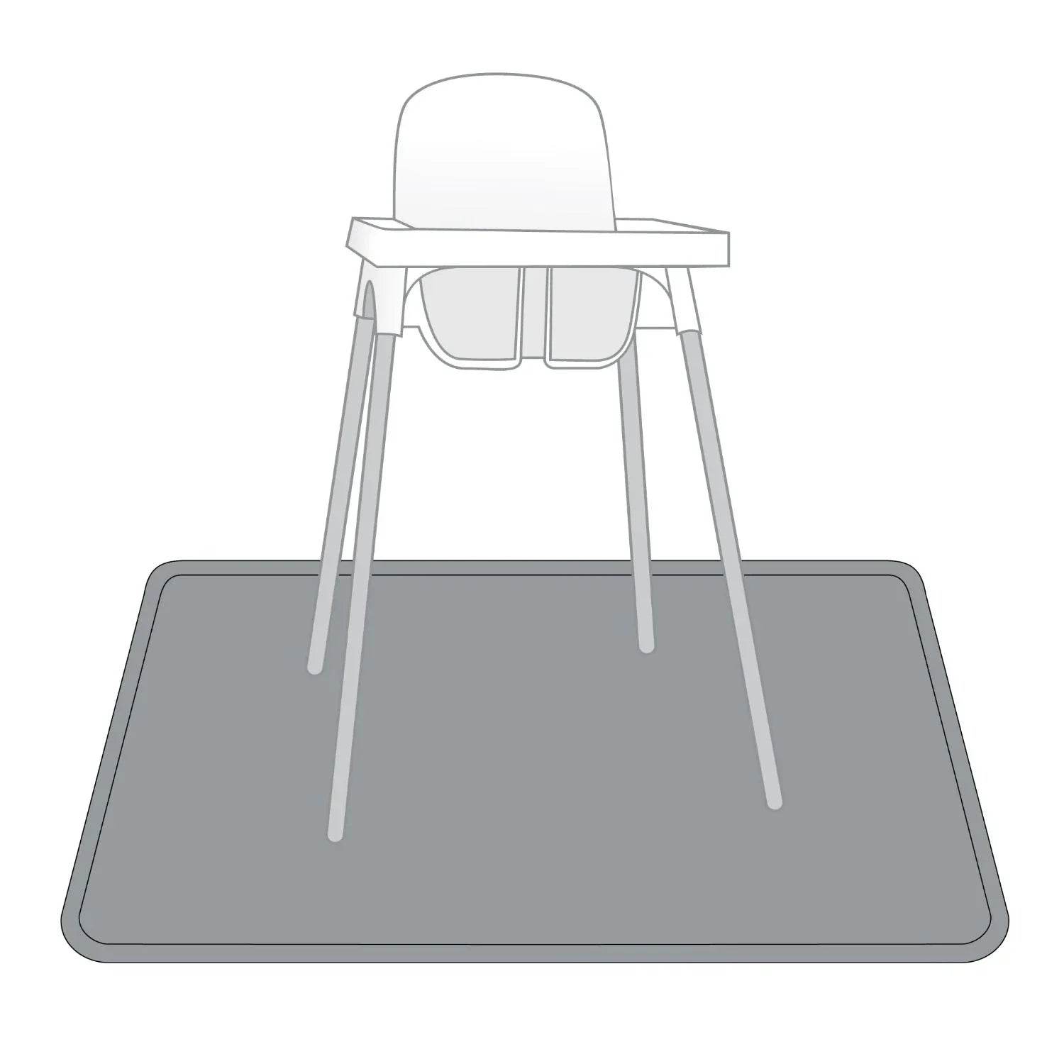 Solid Slate Minimalist Splash Mat - A Waterproof Catch-All for Highchair Spills and More! - BIG FRENCHIES