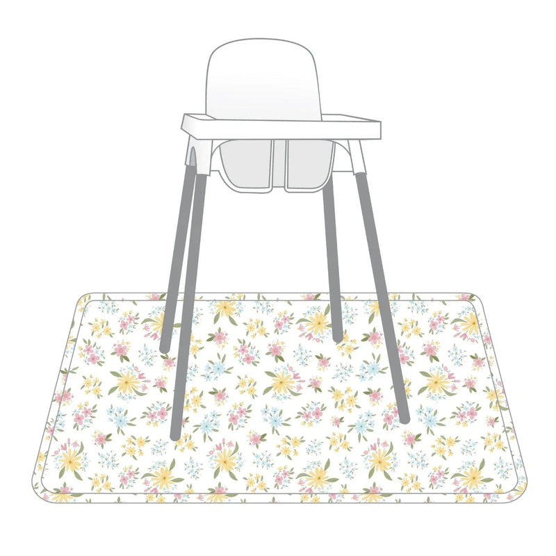 Pastel Floral Splash Mat - A Waterproof Catch-All for Highchair Spills and More! - BIG FRENCHIES