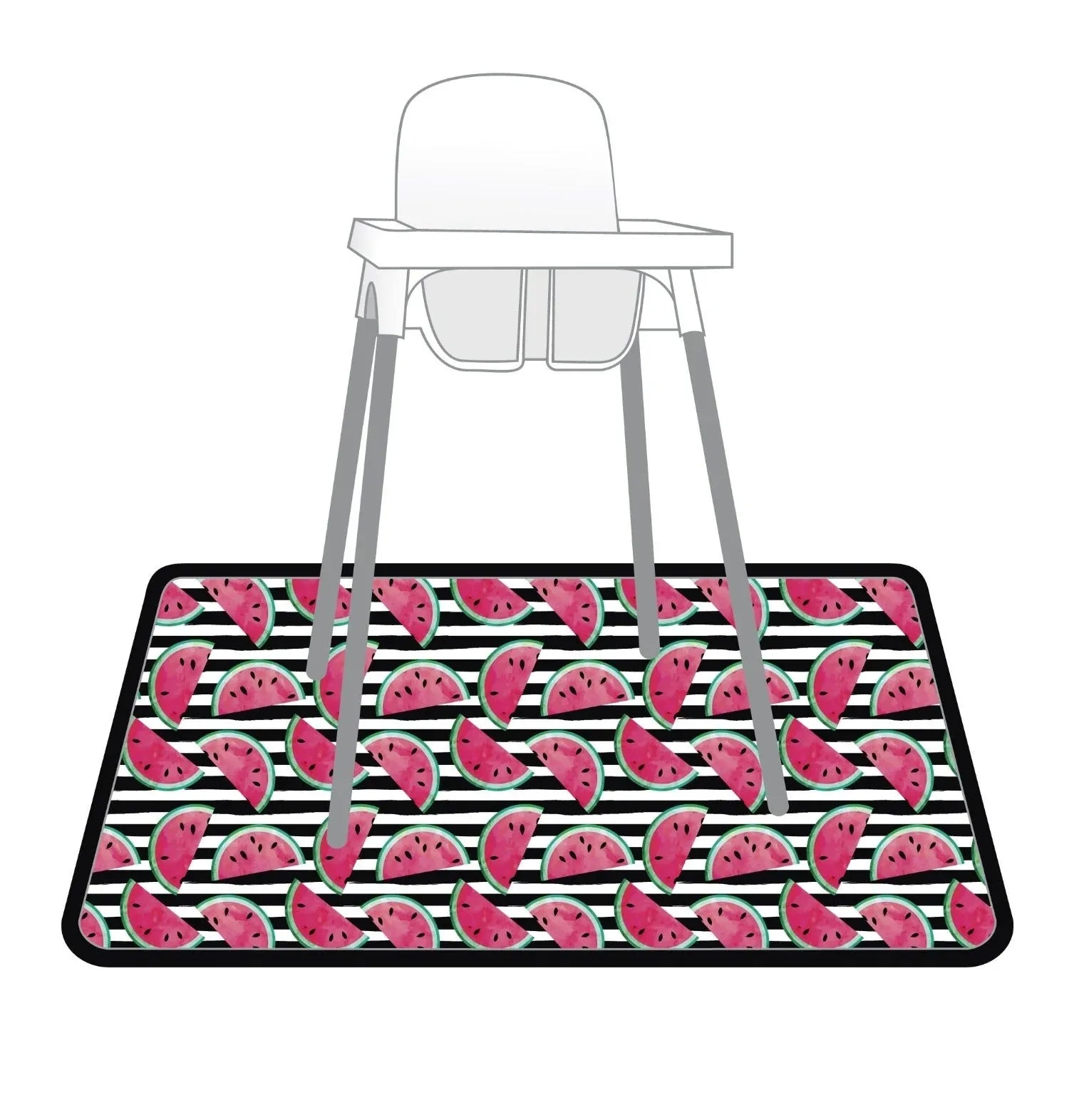 Summer Stripes - Watermelon - Splash Mat - A Waterproof Catch-All for Highchair Spills and More! - BIG FRENCHIES