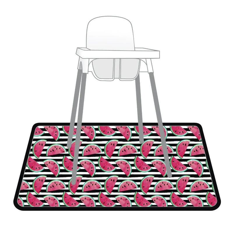 Summer Stripes - Watermelon - Splash Mat - A Waterproof Catch-All for Highchair Spills and More! - BIG FRENCHIES