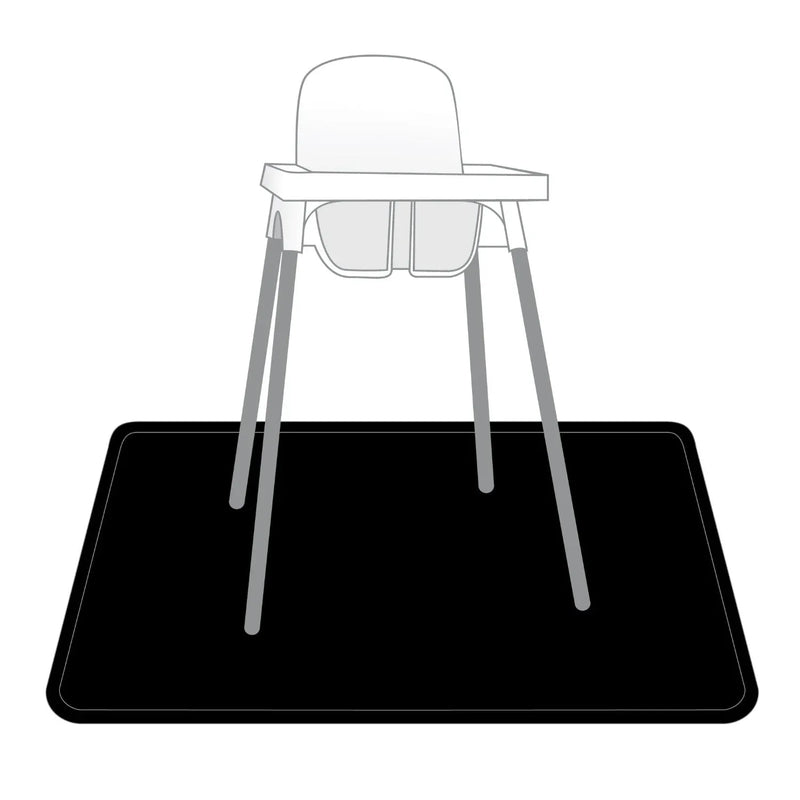 Solid Black Minimalist Splash Mat - A Waterproof Catch-All for Highchair Spills and More! - BIG FRENCHIES