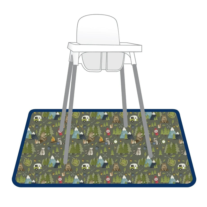 Camping Bears Splash Mat - A Waterproof Catch-All for Highchair Spills and More! - BIG FRENCHIES