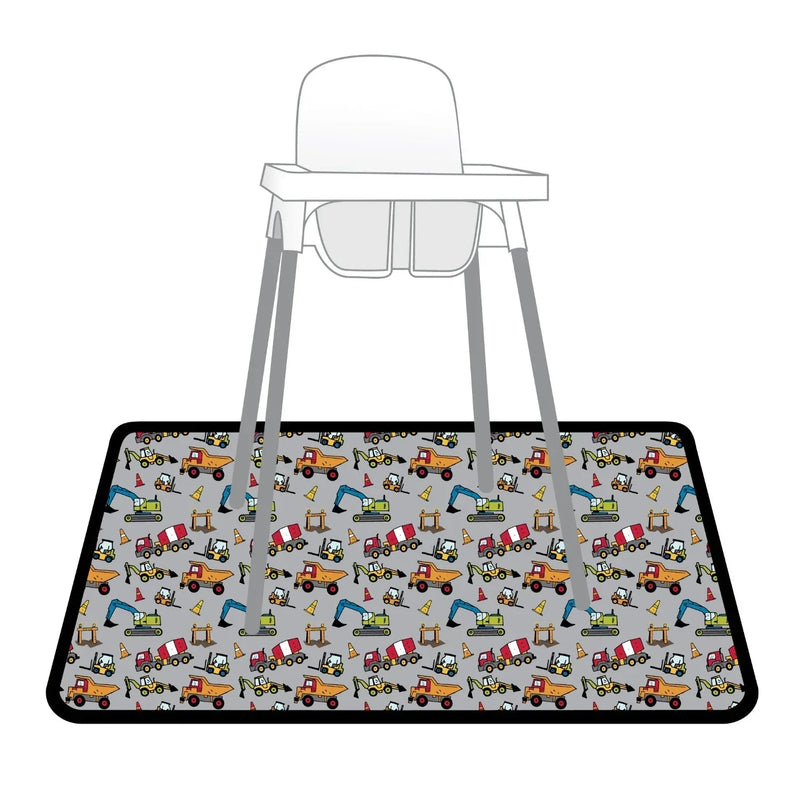 Construction Zone Splash Mat - A Waterproof Catch-All for Highchair Spills and More! - BIG FRENCHIES