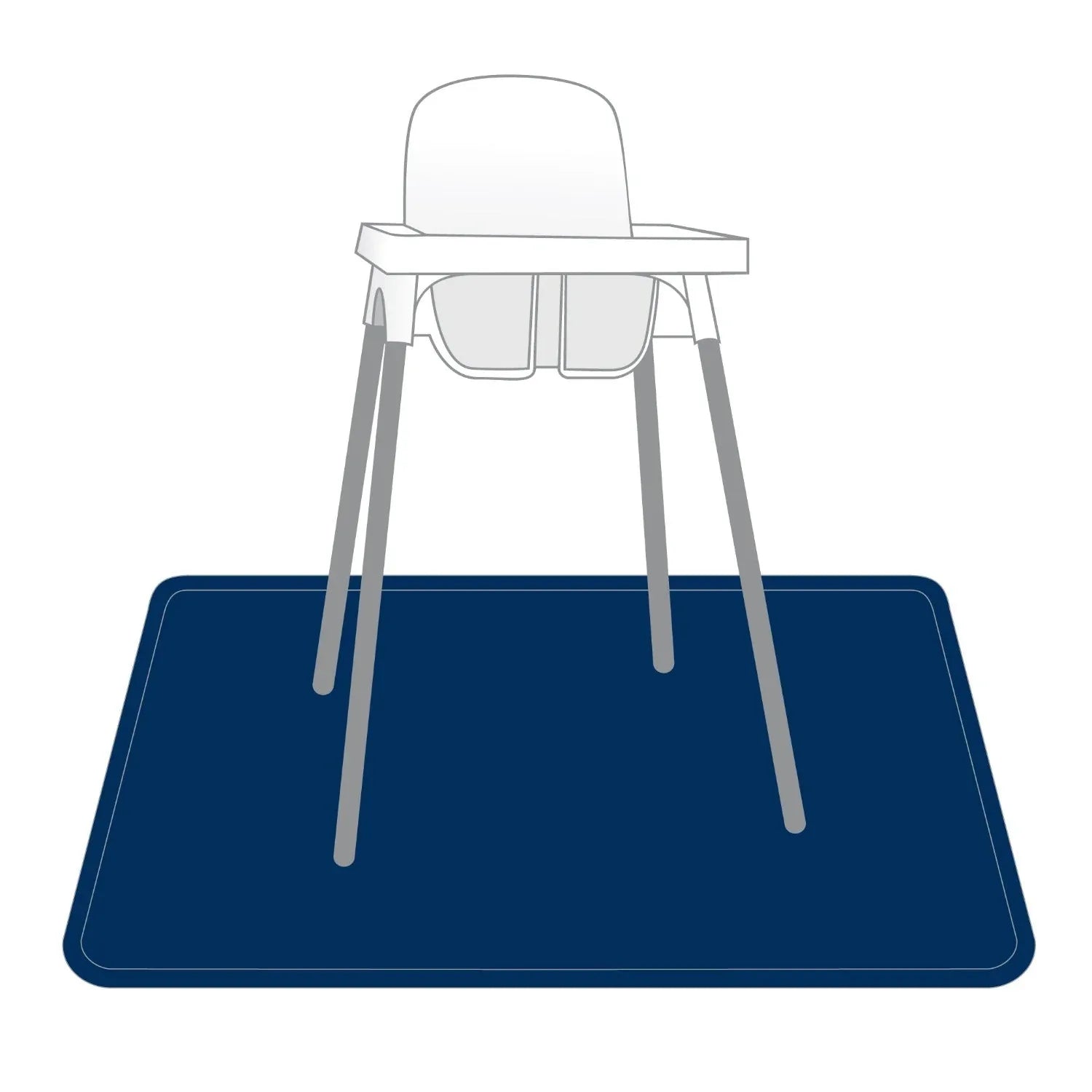 Solid Navy Minimalist Splash Mat - A Waterproof Catch-All for Highchair Spills and More! - BIG FRENCHIES