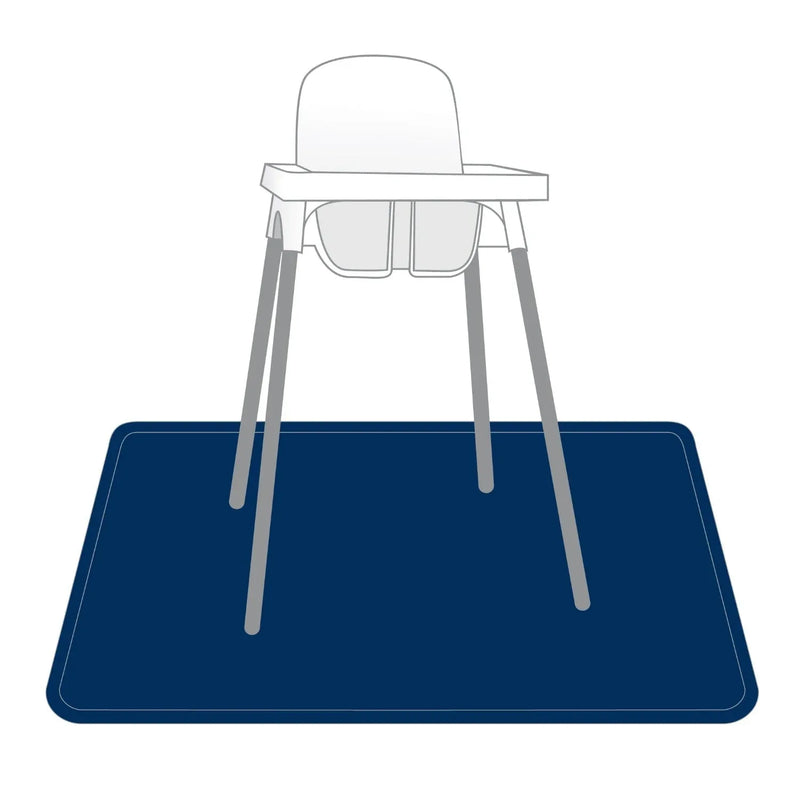 Solid Navy Minimalist Splash Mat - A Waterproof Catch-All for Highchair Spills and More! - BIG FRENCHIES