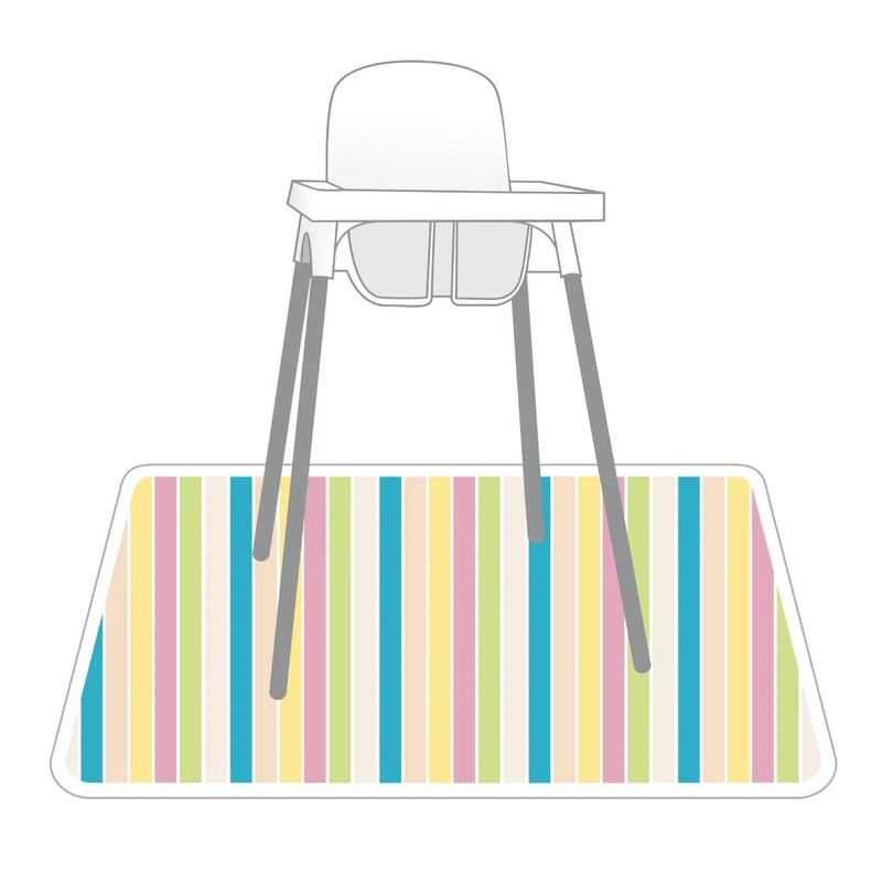 Rainbow Stripes Splash Mat - A Waterproof Catch-All for Highchair Spills and More! - BIG FRENCHIES