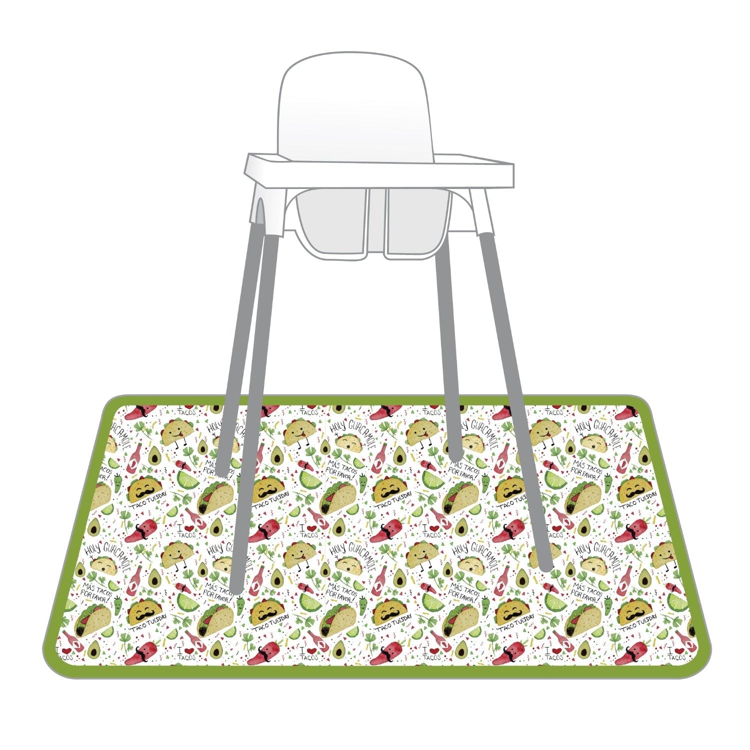 Taco Party Splash Mat - A Waterproof Catch-All for Highchair Spills and More!