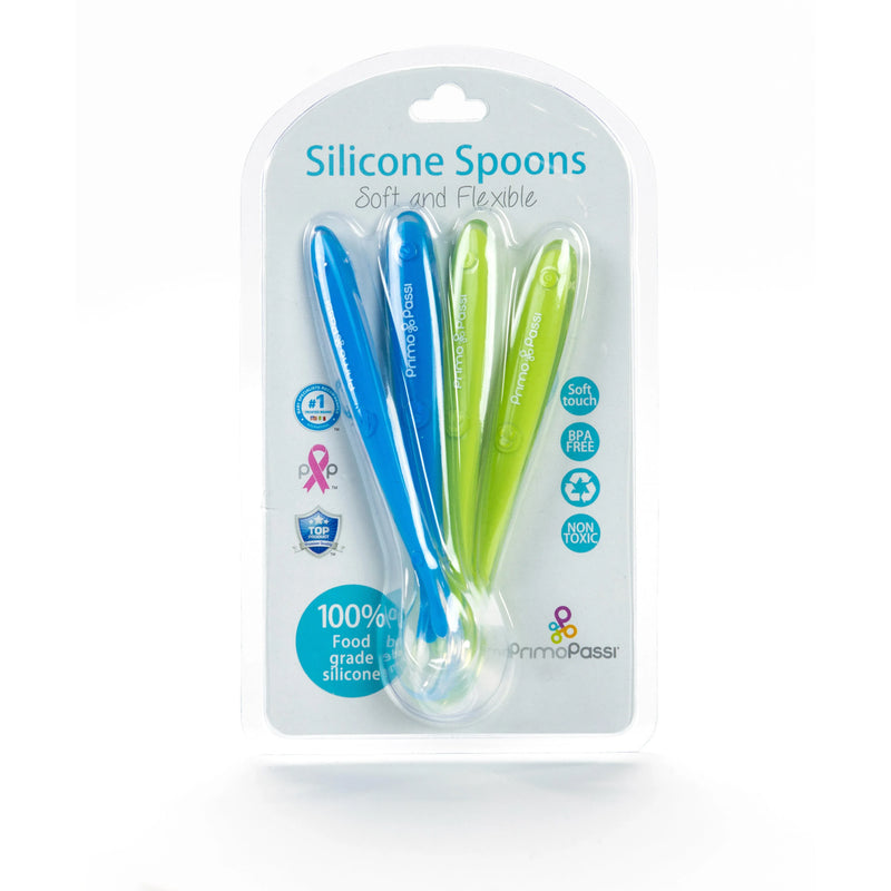 Primo Passi Silicone Spoon 4PK in Blue & Green - BIG FRENCHIES