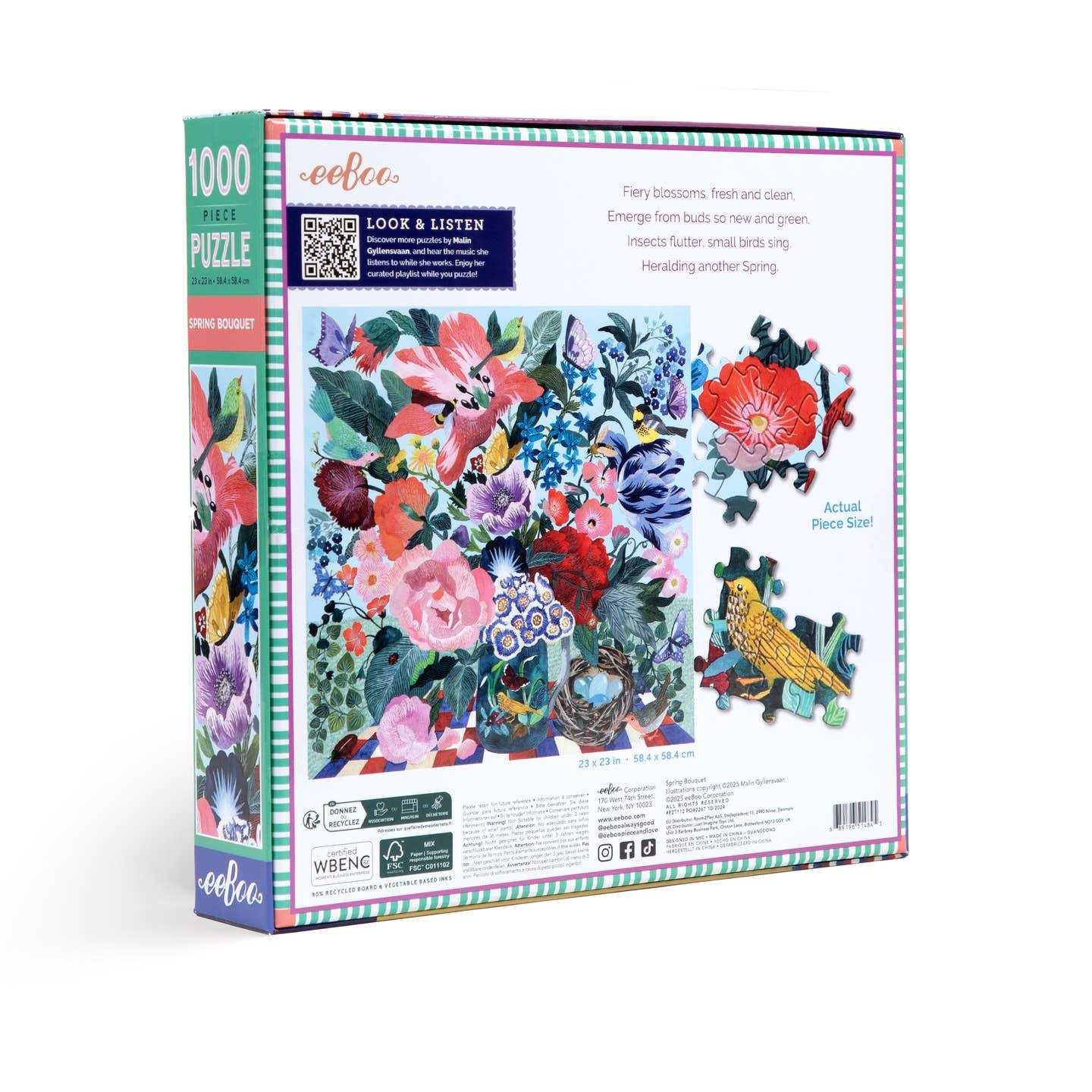 Spring Bouquet 1000 Piece Jigsaw Puzzle eeBoo - BIG FRENCHIES