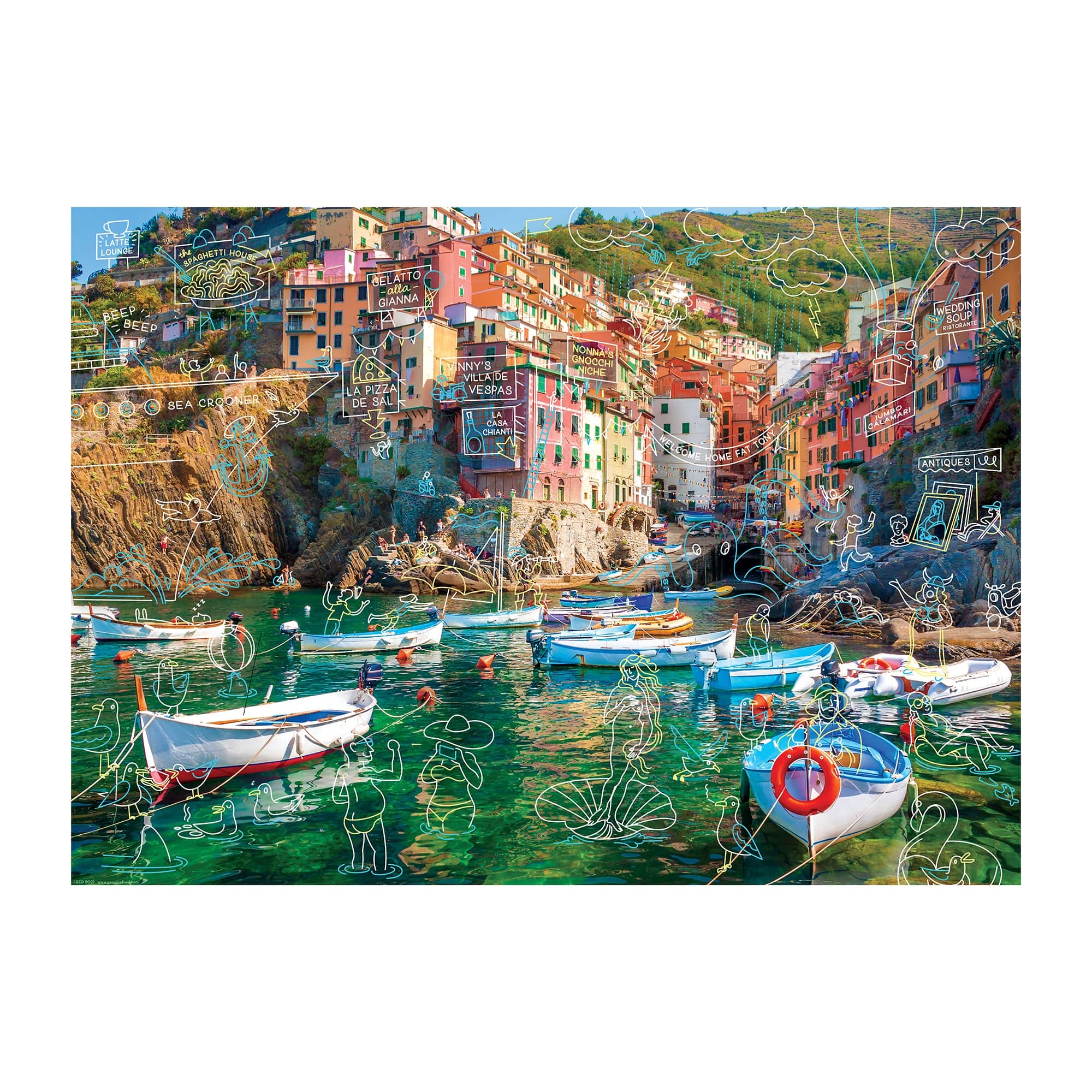Spring Break at Cinque Terre 1000 Piece Jigsaw Puzzle Fred