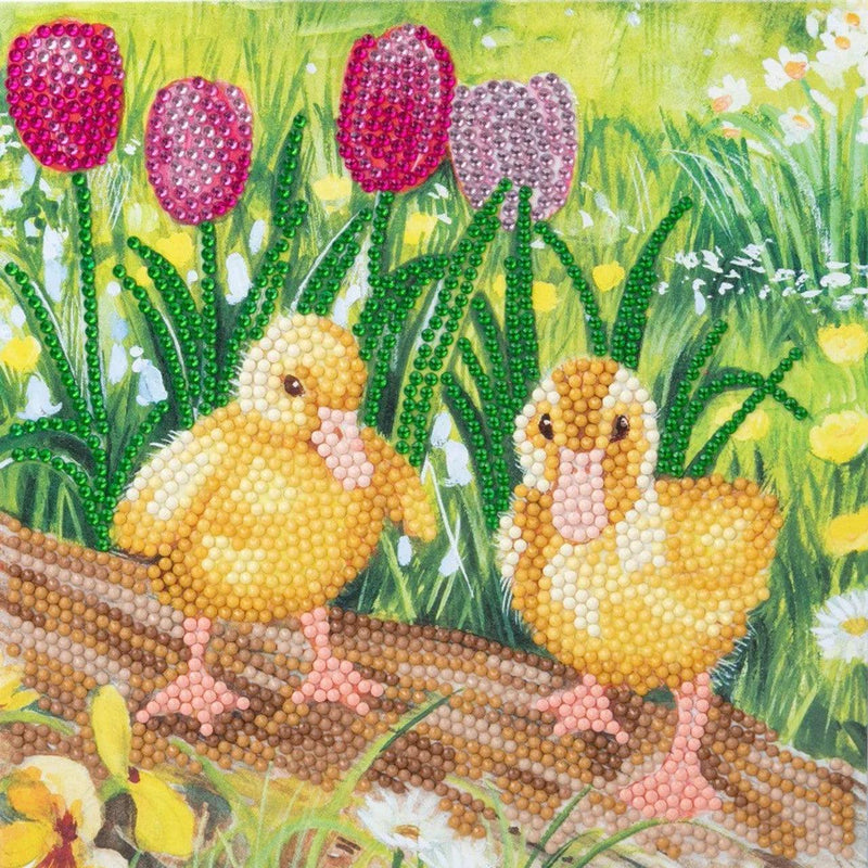Spring Chicks Crystal Art Card Kit Craft Buddy - BIG FRENCHIES