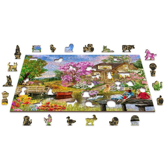 Springtime Cottage 505 Piece Wood Jigsaw Puzzle Wooden City - BIG FRENCHIES