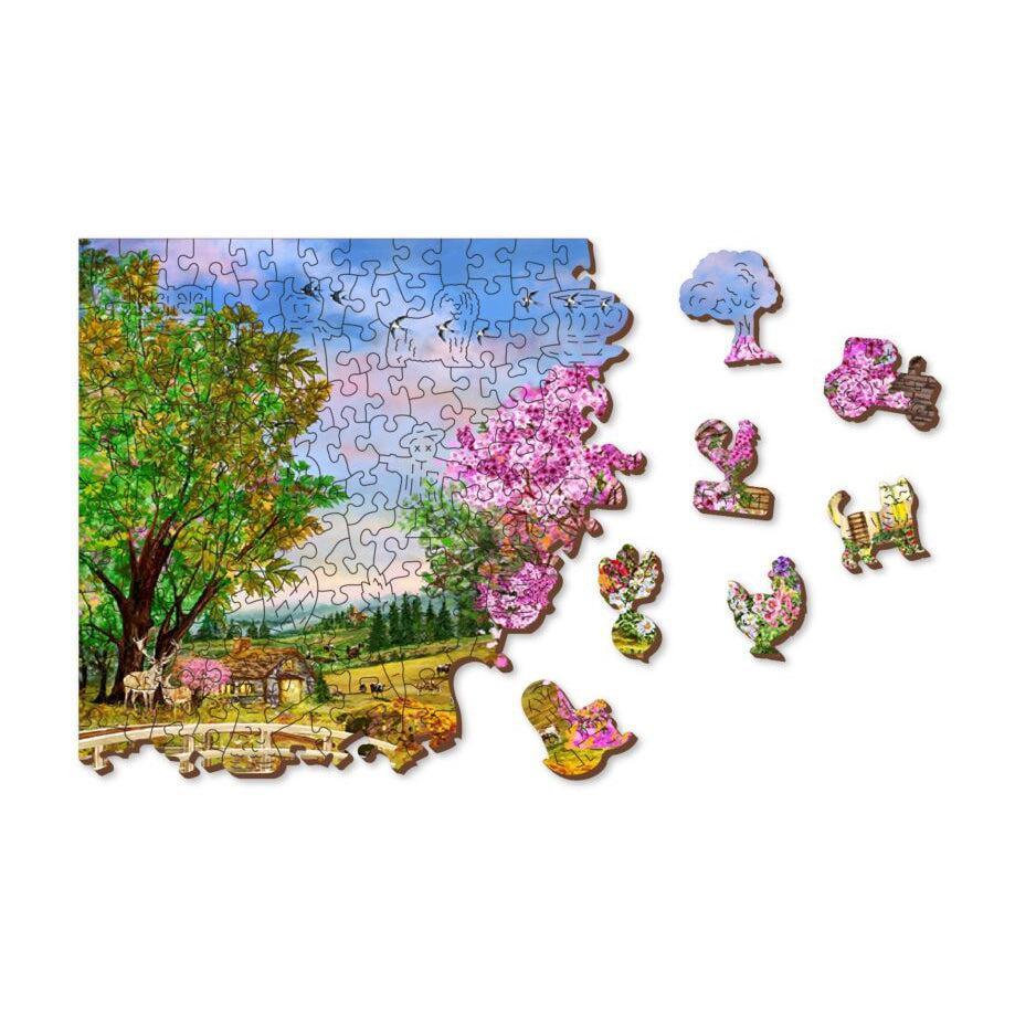 Springtime Cottage 505 Piece Wood Jigsaw Puzzle Wooden City - BIG FRENCHIES