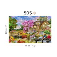 Springtime Cottage 505 Piece Wood Jigsaw Puzzle Wooden City - BIG FRENCHIES