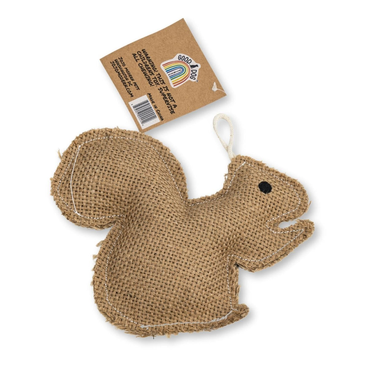 Rustic Jute Squirrel Dog Chew Toy – Non-Toxic & Safe, Soft & Gentle - BIG FRENCHIES