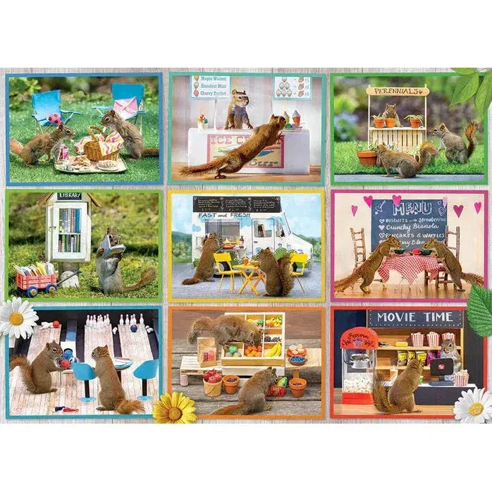 Squirrels Around Town 1000 Piece Jigsaw Puzzle Cobble Hill - BIG FRENCHIES